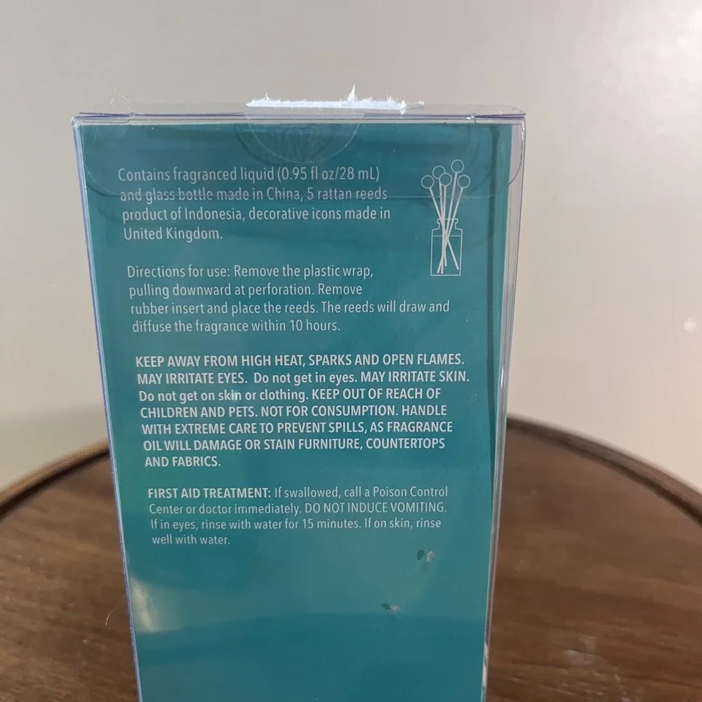 Pier 1 Imports Bali Sands Reed Diffuser Set Palm Tree Turquoise NIB